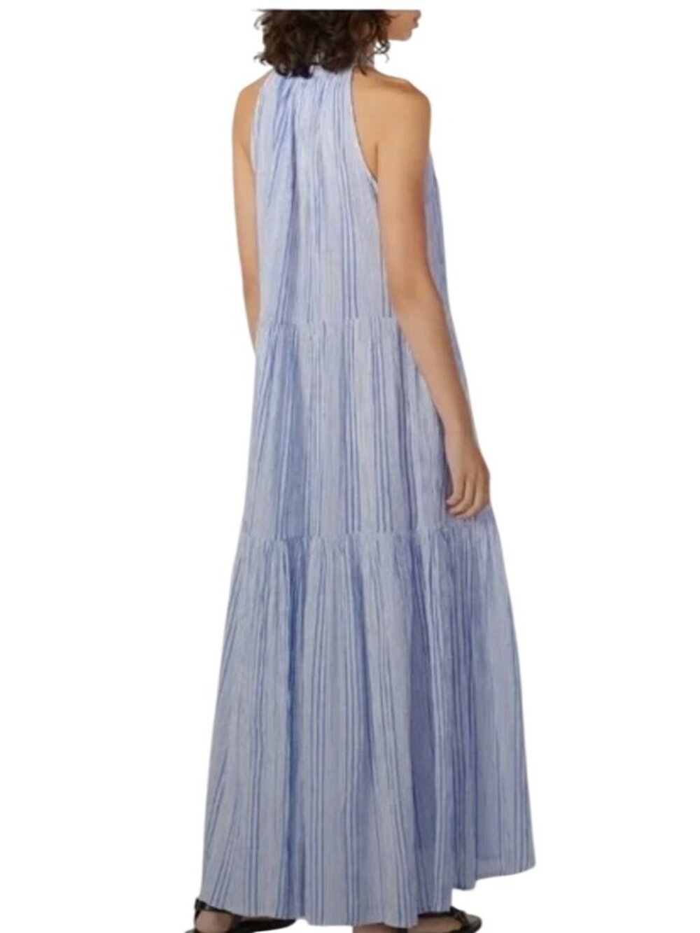 Apiece Apart Nissi Tiers Maxi Dress Blue - Size 2 - Picture 4 of 10